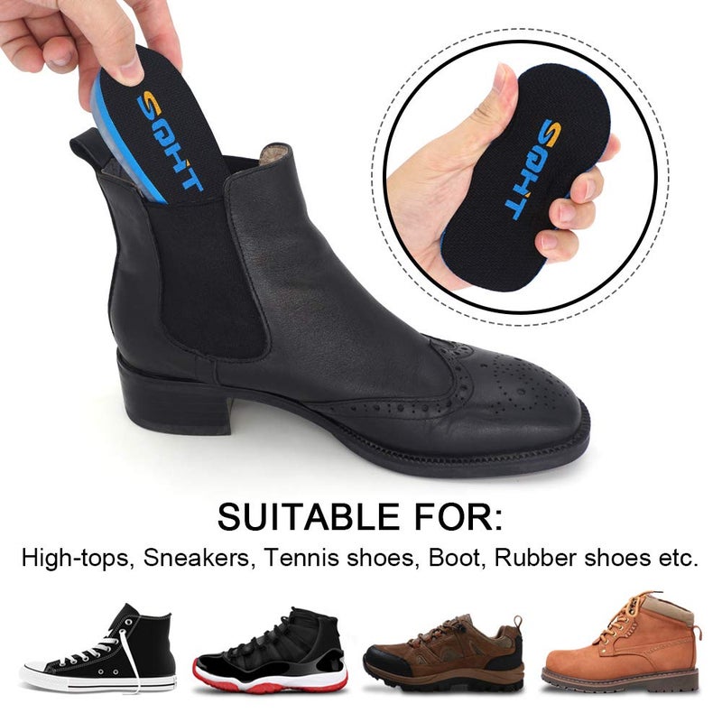 SQHT 's Height Increase Insoles - Heel Shoe Lift Inserts for Achilles Tendonitis and Leg Length Discrepancy  Heel Cushion for Men & Women (Large (0.6 "" Height)) - Image 5